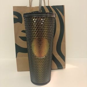 Starbucks Studded Tumbler Black Gray Dark Bling